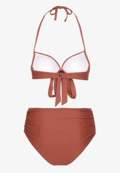 Jasnobrązowe Bikini Wiązany Biustonosz i Majtki Typu Figi Fevarelia