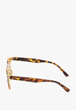 Jasnobrązowe Casualowe Okulary Przeciwsłoneczne z Filtrem UV Ellemarisa