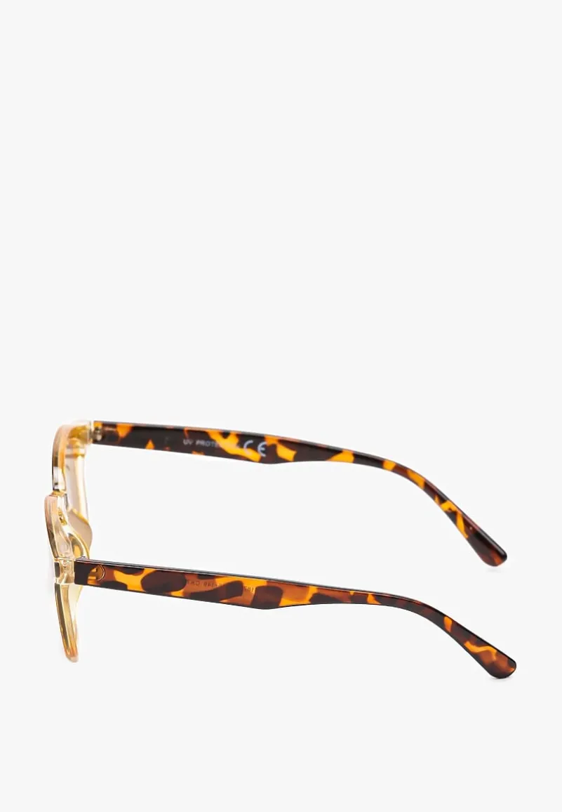 Jasnobrązowe Casualowe Okulary Przeciwsłoneczne z Filtrem UV Ellemarisa