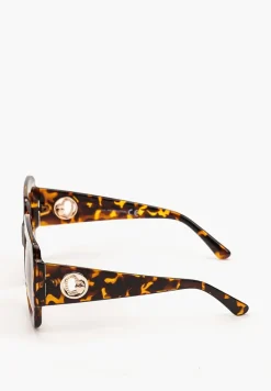 Jasnobrązowe Kwadratowe Okulary Przeciwsłoneczne z Aplikacją na Zausznikach Zetarua