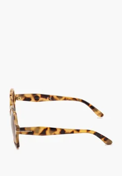 Jasnobrązowe Kwadratowe Okulary Przeciwsłoneczne Alazire