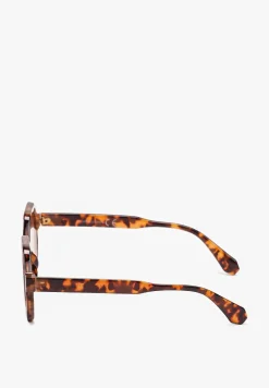 Jasnobrązowe Prostokątne Okulary Przeciwsłoneczne Tinikia