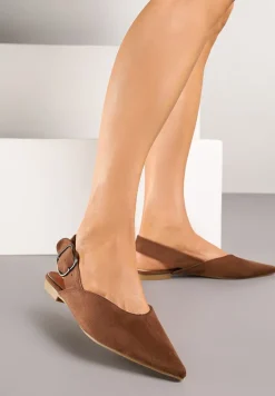 Jasnobrązowe Sandały Vices Typu Slingback z Wkładką ze Skóry Naturalnej Rallora