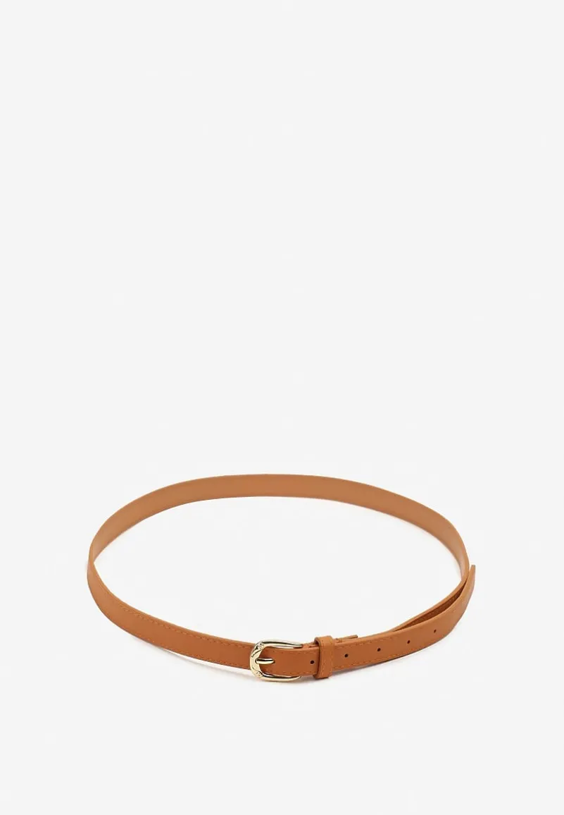 Jasnobrązowy Klasyczny Wąski Pasek z Klamrą Revandrine