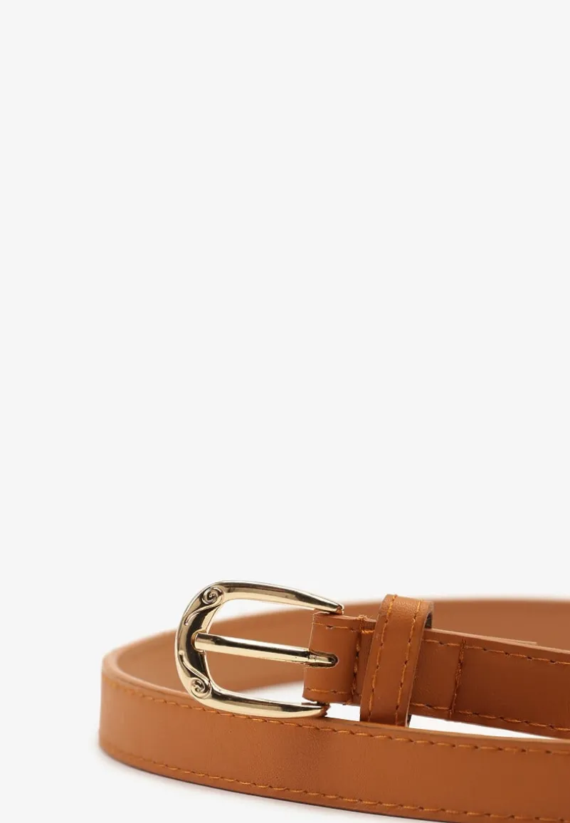 Jasnobrązowy Klasyczny Wąski Pasek z Klamrą Revandrine