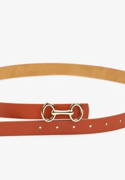 Jasnobrązowy Pasek z Metaliczną Sprzączką Pefia