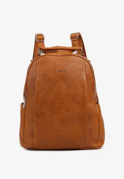 Jasnobrązowy Trapezowy Plecak z Dwiema Komorami i Rączką Damilora