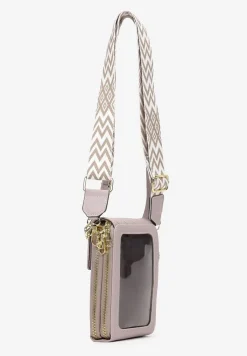 Jasnofioletowa Prostokątna Torebka z Dwoma Paskami z Imitacji Ekoskóry Aihana