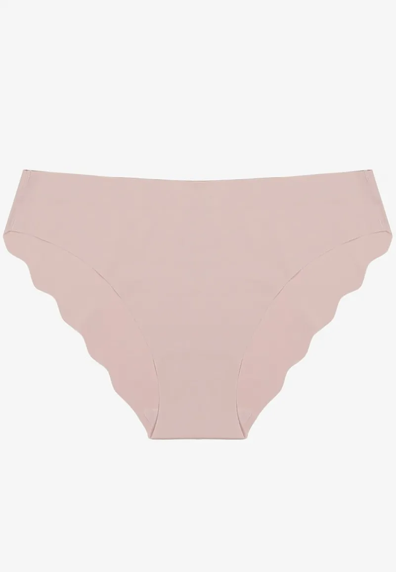 Jasnofioletowe Majtki Bezszwowe Typu Figi Ozdobione Falbanką Veloti