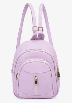 Jasnofioletowy Plecak na Ramiączkach z Regulacją Wykończony Suwakami Nelsey