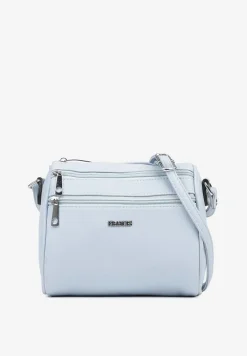 Jasnoniebieska Mała Torebka Listonoszka z Kieszeniami na Suwak Savirette