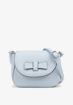 Jasnoniebieska Mała Torebka Listonoszka Zdobiona Kokardą Nalieve