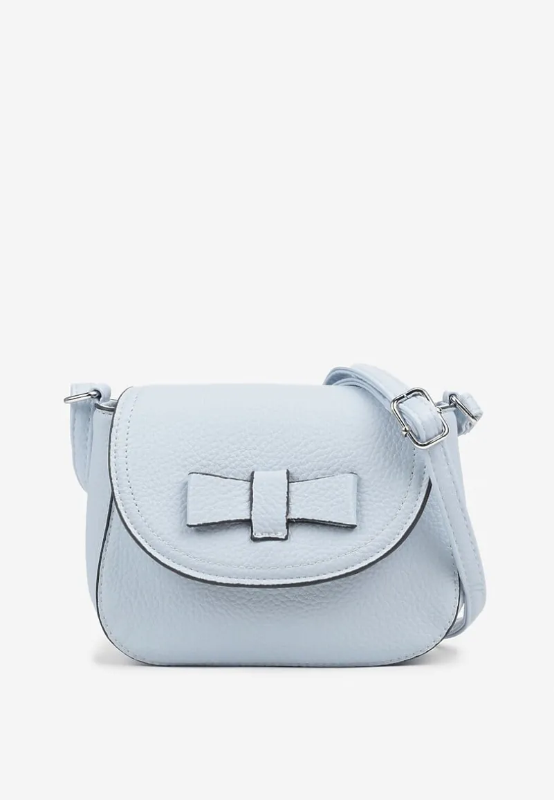 Jasnoniebieska Mała Torebka Listonoszka Zdobiona Kokardą Nalieve