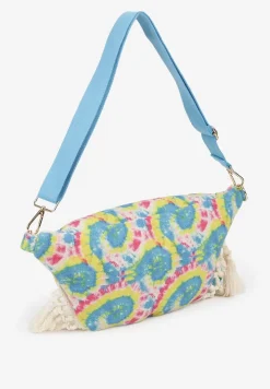 Jasnoniebieska Nerka z Dodatkową Kieszonką Wewnątrz Ozdobiona Frędzlami Humubia