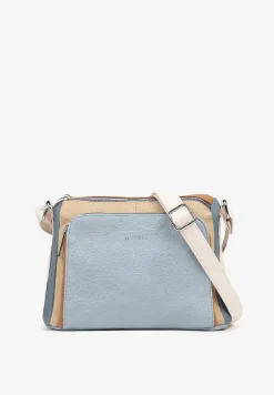Jasnoniebieska Torebka Listonoszka Zdobiona Kontrastującymi Wstawkami Kolleila