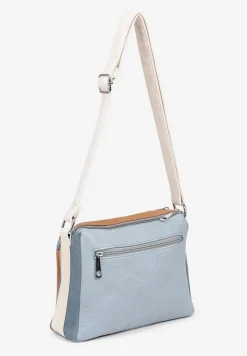 Jasnoniebieska Torebka Listonoszka Zdobiona Kontrastującymi Wstawkami Kolleila