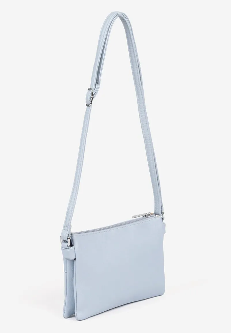 Jasnoniebieska Torebka Typu Listonoszka o Prostokątnym Fasonie Izinia