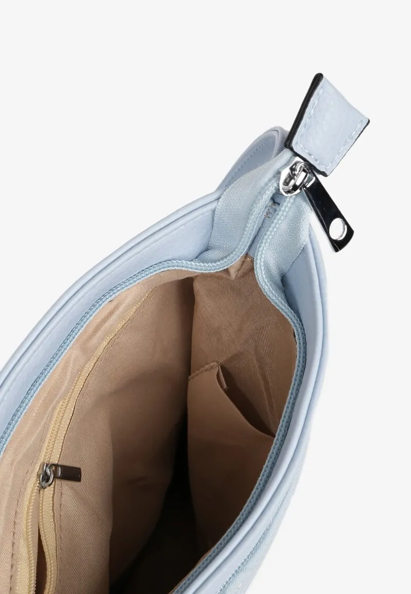 Jasnoniebieska Torebka Typu Listonoszka z Zasuwanymi Kieszeniami Silatea