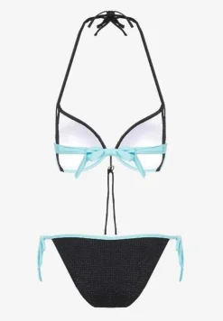 Jasnoniebieskie Bikini Dwuczęściowe Wiązany Biustonosz i Figi ze Sznurkami Lutella