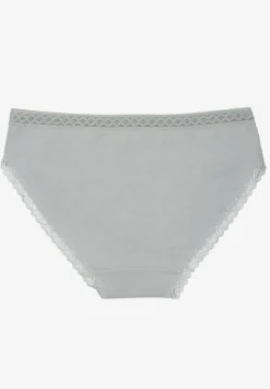 Jasnoniebieskie Majtki z Bawełny o Kroju Fig z Ozdobną Koronką Talivina