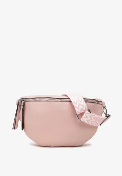 Jasnoróżowa Nerka z Materiałowym Paskiem Ehadeel