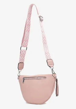 Jasnoróżowa Nerka z Materiałowym Paskiem Ehadeel