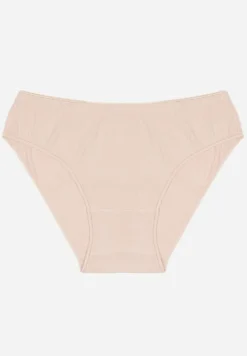 Jasnoróżowe Bawełniane Majtki Figi Wykończone Ozdobną Nitką Besivia