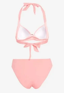Jasnoróżowe Bikini Majtki Typu Figi i Biustonosz z Usztywnianymi Miseczkami Pilalana