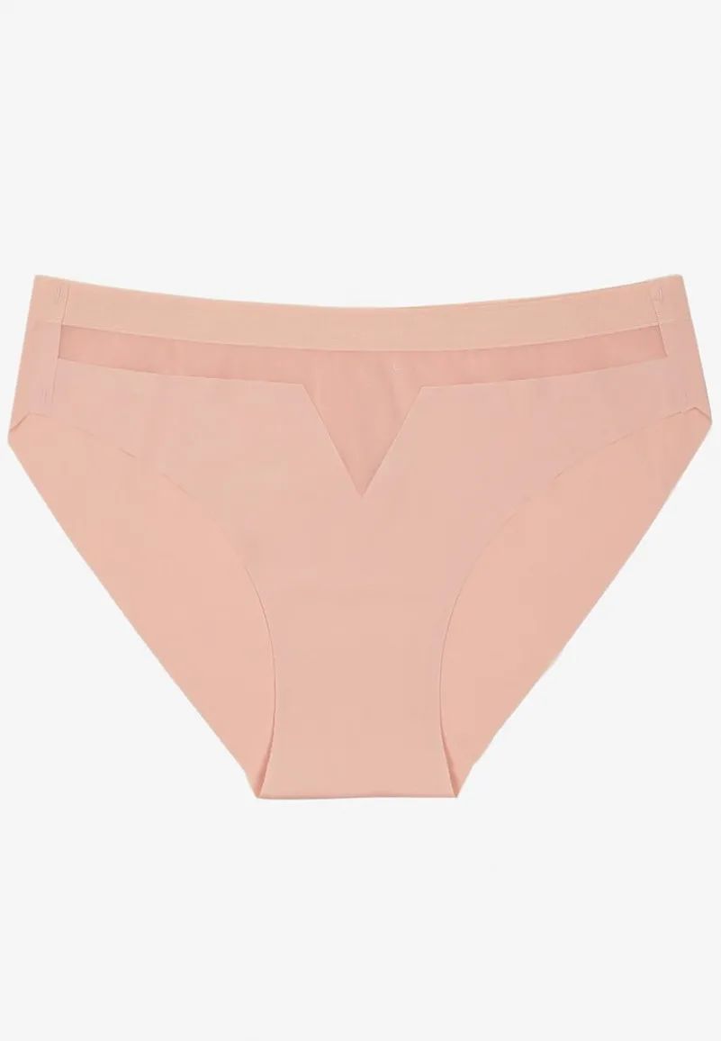 Jasnoróżowe Majtki Bezszwowe Ozdobione Geometrycznym Wzorem Navlinne