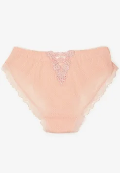 Jasnoróżowe Majtki Typu Figi z Koronką Ranlla