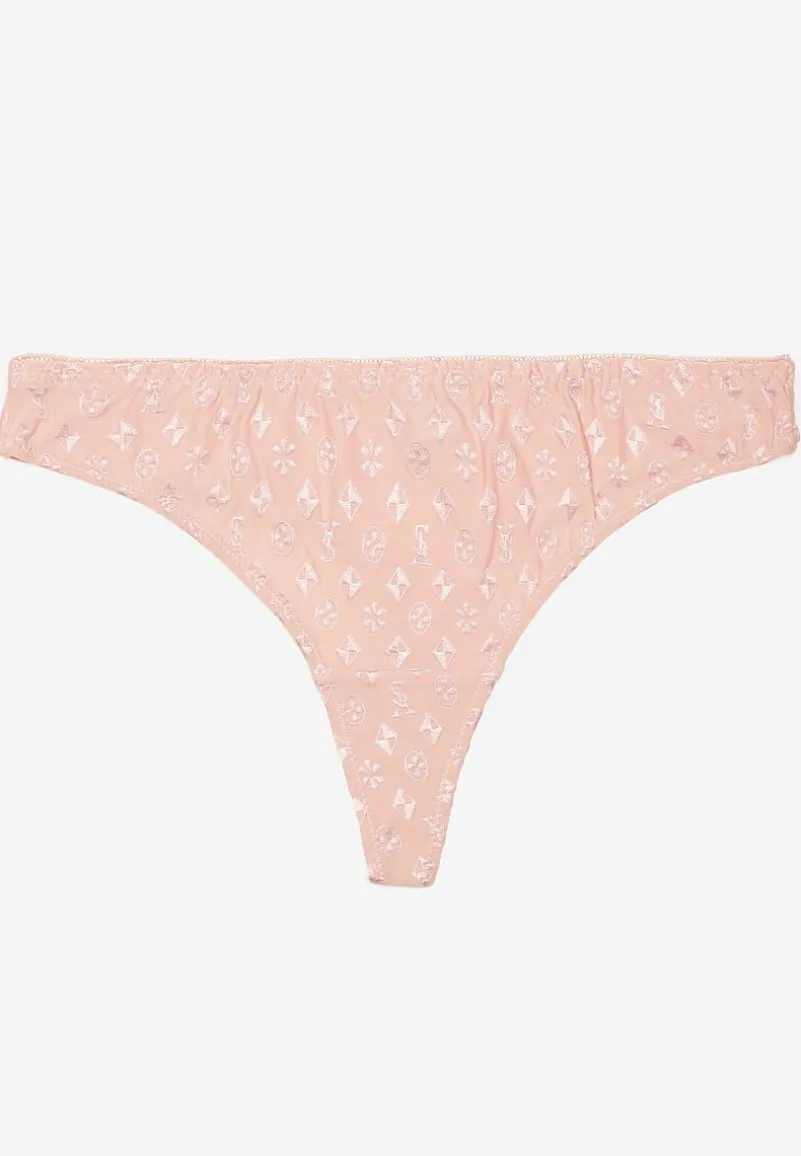 Jasnoróżowe Majtki Typu Stringi Ozdobione Tłoczeniem Vivise