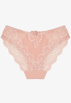 Jasnoróżowe Majtki z Bawełny Figi Ozdobione Koronką Nolmoi