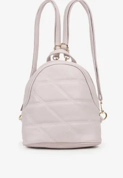 Jasnoróżowy Mały Plecak Miejski z Pikowaniem Skeralla