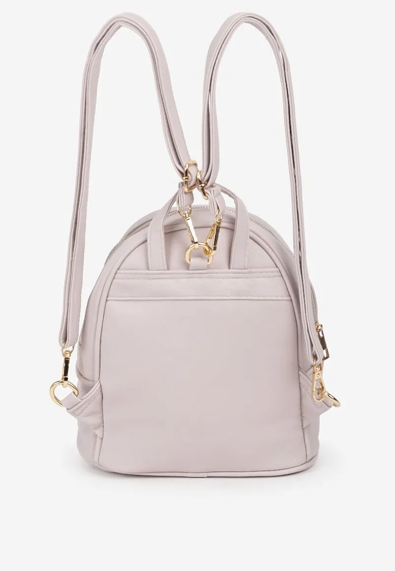 Jasnoróżowy Mały Plecak Miejski z Pikowaniem Skeralla