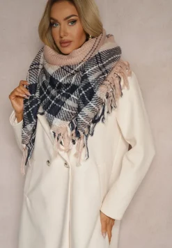 Jasnoróżowy Szalik w Paski Sialenni