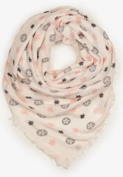 Jasnoróżowy Szalik z Geometrycznym Motywem Nomida