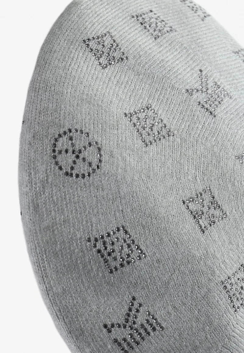 Jasnoszara Czapka Beret w Naszywki w Cyrkonie Nlaria