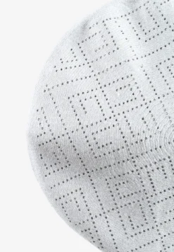 Jasnoszara Czapka Beret z Geometrycznym Wzorem z Cyrkoniami Holindia