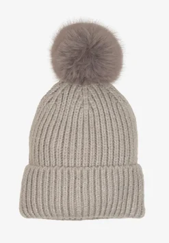 Jasnoszara Czapka Ozdobiona Pomponem Seandoriel