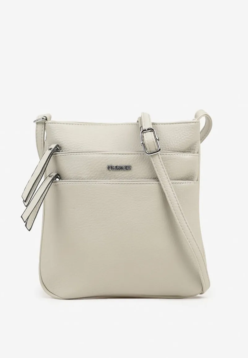 Jasnoszara Torebka Typu Listonoszka z Zasuwanymi Kieszeniami Silatea