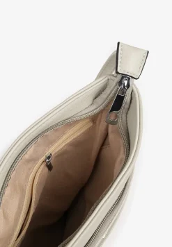 Jasnoszara Torebka Typu Listonoszka z Zasuwanymi Kieszeniami Silatea