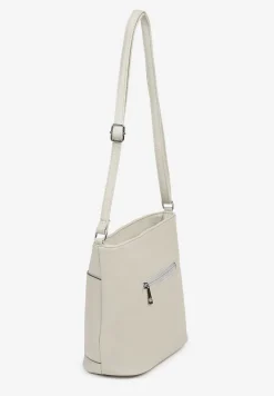 Jasnoszara Torebka Typu Listonoszka Ozdobiona Suwakiem Dolaris