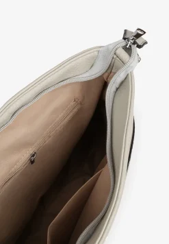 Jasnoszara Torebka Typu Listonoszka Ozdobiona Suwakiem Dolaris