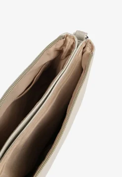 Jasnoszara Torebka Typu Listonoszka o Prostokątnym Fasonie Izinia