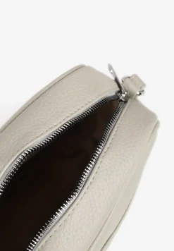 Jasnoszara Torebka w Stylu Listonoszki z Napisem Dolenna