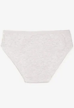 Jasnoszare Majtki z Bawełny Figi Ozdobione Koronką Talirinae