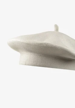 Jasnoszary Klasyczny Beret z Antenką z Bawełną i Kaszmirem Emidora