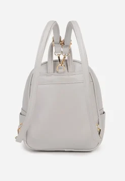 Jasnoszary Plecak Ozdobiony Suwakami z Odpinanymi Paskami z Regulacją Nelmira