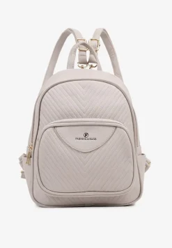 Jasnoszary Plecak Ozdobiony Delikatnym Tłoczeniem Arseki