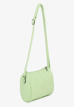 Jasnozielona Mała Torebka Listonoszka z Kieszeniami na Suwak Savirette